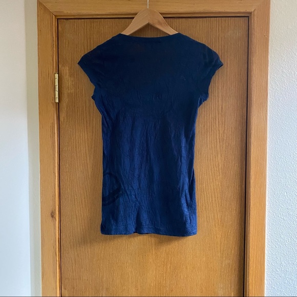 BCBGMAXAZRIA • Patterned Burnout Scoop Neck Tee - Size XS - Picture 3 of 16